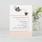 オレンジブライダルシャワー招待-ティー 招待状 (スタンド正面)