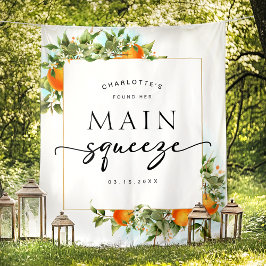 オレンジブライダルシャワー背景 タペストリー