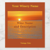 オレンジブライトンビーチサンライズ ワインラベル (シングルラベル)