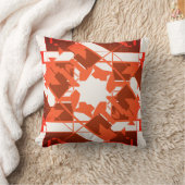 オレンジブラウンオフホワイト地中海のフローラモチーフ クッション (ブランケット)