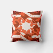 オレンジブラウンオフホワイト地中海のフローラモチーフ クッション (裏面)