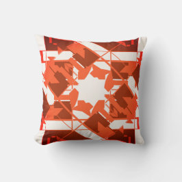 オレンジブラウンオフホワイト地中海のフローラモチーフ クッション