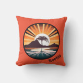 オレンジブラウンサンレイパームツリー装飾用クッション クッション (正面)