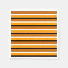 オレンジブラウンストライプデザイン スタンダードカクテルナプキン