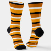 オレンジブラウンストライプデザイン ソックス (傾斜あり)