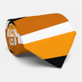 オレンジブラウンストライプデザイン ネクタイ (ロール)