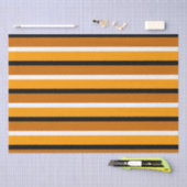 オレンジブラウンストライプデザイン 薄葉紙 (クラフト)