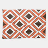 オレンジブラウンダイヤモンドジオメトリック キッチンタオル (横)