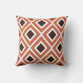 オレンジブラウンダイヤモンドジオメトリック クッション (裏面)