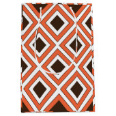 オレンジブラウンダイヤモンドジオメトリック ミディアムペーパーバッグ (正面)