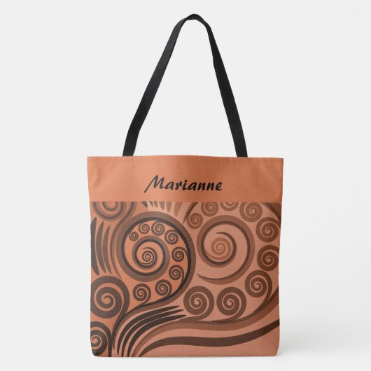 オレンジブラウンファーンコークルスというシックな名前 トートバッグ (正面)