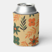 オレンジブラウンフローラ水彩植物飲料 缶クーラー (缶裏面)