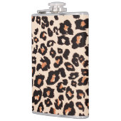 オレンジブラウンブラックレオパードアニマルプリント フラスク (左)