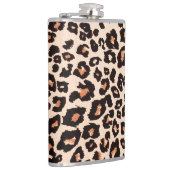 オレンジブラウンブラックレオパードアニマルプリント フラスク (右)