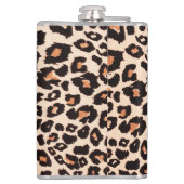 オレンジブラウンブラックレオパードアニマルプリント フラスク (裏面)