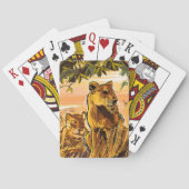 オレンジブラウンワイルドライフサファリライオネススケッチ トランプ (裏面)