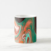 オレンジブラウン抽象芸術アーモダント コーヒーマグカップ (中央)