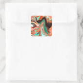 オレンジブラウン抽象芸術アーモダント スクエアシール (バッグ)