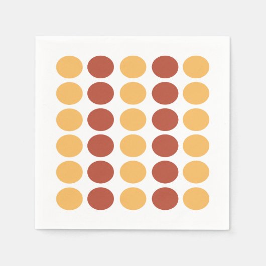 オレンジブラウン水玉模様パターン誕生日 スタンダードカクテルナプキン (正面)