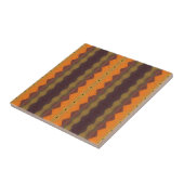 オレンジブラウン緑の幾何学的アートデザイン タイル (側面)