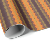 オレンジブラウン緑の幾何学的アートデザイン ラッピングペーパー (ロールコーナー)