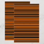 オレンジブラウン黒ストライプ色 便箋 (正面/裏面)