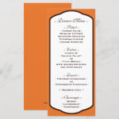 オレンジブラウン&ホワイトウェディングレセプションメニュー メニュー (正面/裏面)
