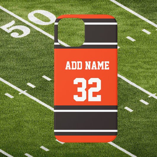 オレンジブラウン&ホワイトスポーツストライプ Case-Mate iPhoneケース