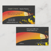 オレンジブラシストロークカラーハウスペインタブラシ 名刺 (正面/裏面)