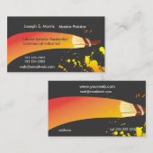 オレンジブラシストロークカラーハウスペインタブラシ 名刺 (正面/裏面)