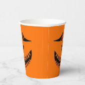 オレンジブラックおもしろいカボチャ顔ハロウィーン 紙コップ (右)