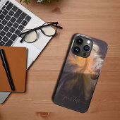 オレンジブラックの抽象芸術モノグラムiphoneケース。ケース- Case-Mate iPhoneケース