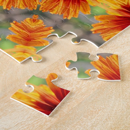 オレンジブラックアイドスーザンデイジーあなたの写真を追加 ジグソーパズル (側面)