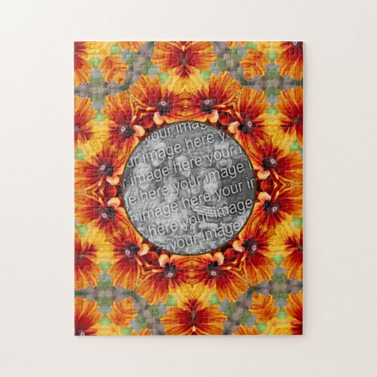 オレンジブラックアイドスーザンデイジーあなたの写真を追加 ジグソーパズル (縦)