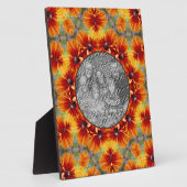 オレンジブラックアイドスーザンデイジーあなたの写真を追加 フォトプラーク (側面)