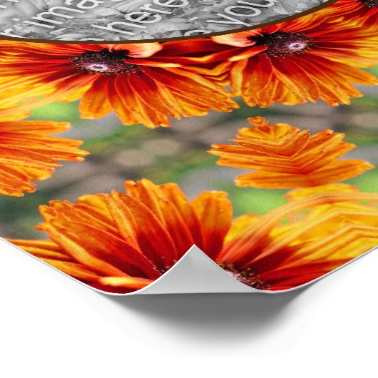 オレンジブラックアイドスーザンデイジーあなたの写真を追加 ポスター (角)