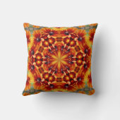 オレンジブラックアイドスーザンデイジー抽象芸術 クッション (裏面)