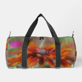 オレンジブラックアイドスーザンフラワーアートパーソナライズされた ダッフルバッグ (裏面)