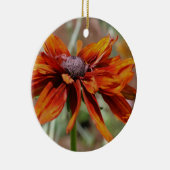 オレンジブラックアイドスーザンフラワーオーナメント セラミックオーナメント (右)