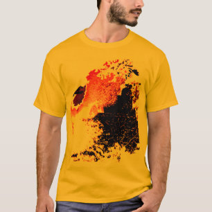 オレンジブラックイエローエアブラシ絵を描スプラッシュデザイン Tシャツ