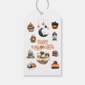 オレンジブラックカボチャ幽霊ハッピーハローウィン ギフトタグ (正面)