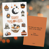 オレンジブラックカボチャ幽霊ハッピーハローウィン シーズンカード