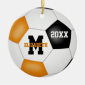 オレンジブラックガールズボーイズチームカラー セラミックオーナメント (正面)