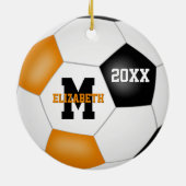 オレンジブラックガールズボーイズチームカラー セラミックオーナメント (裏面)