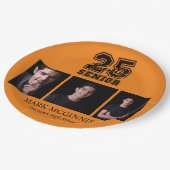 オレンジブラッククラス2025卒業写真 ペーパープレート (アングル)