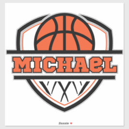 オレンジブラッククールバスケットボールスポーツ シール
