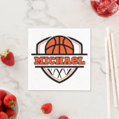 オレンジブラッククールバスケットボールスポーツ スタンダードカクテルナプキン (インサイチュ)