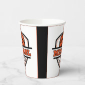 オレンジブラッククールバスケットボールスポーツ 紙コップ (左)