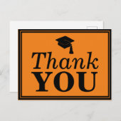 オレンジブラックグラッドキャップありがとう ポストカード (正面/裏面)