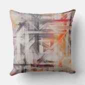 オレンジブラックグレー抽象芸術 クッション (裏面)
